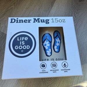 Life Is Good our story box 15 oz diner mug new in box